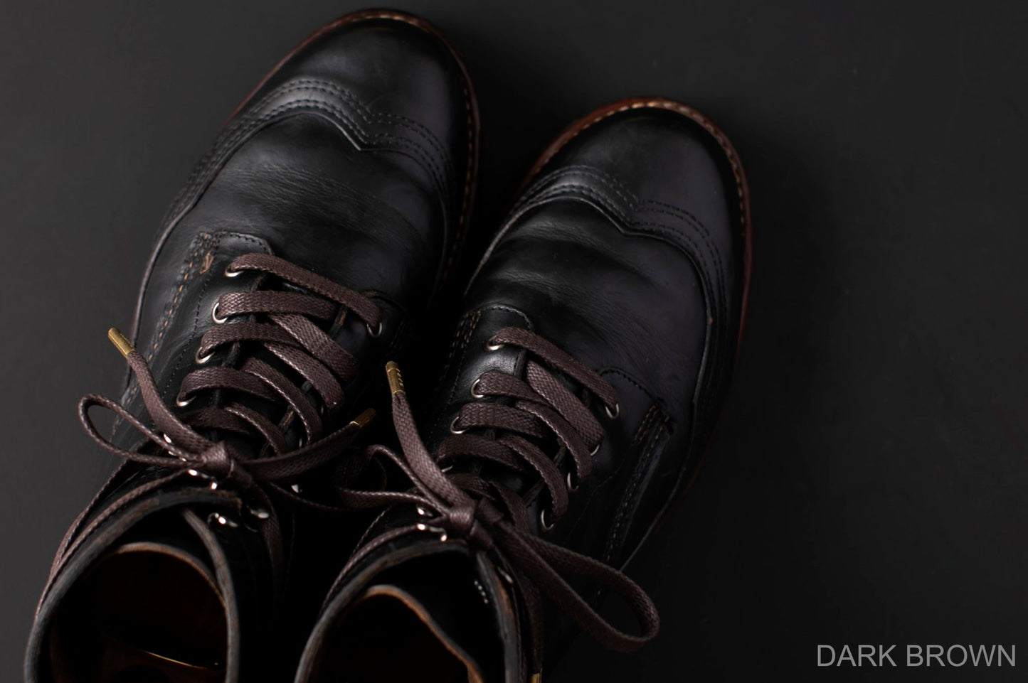 WAX' SHOE LACE -FLAT- DARK BROWN