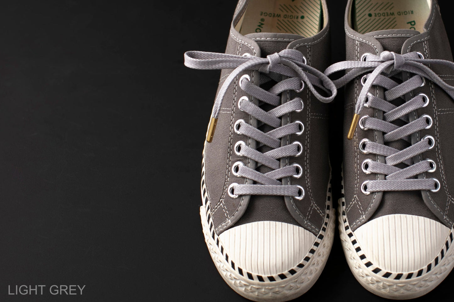 WAX' SHOE LACE -FLAT- LIGHT GREY