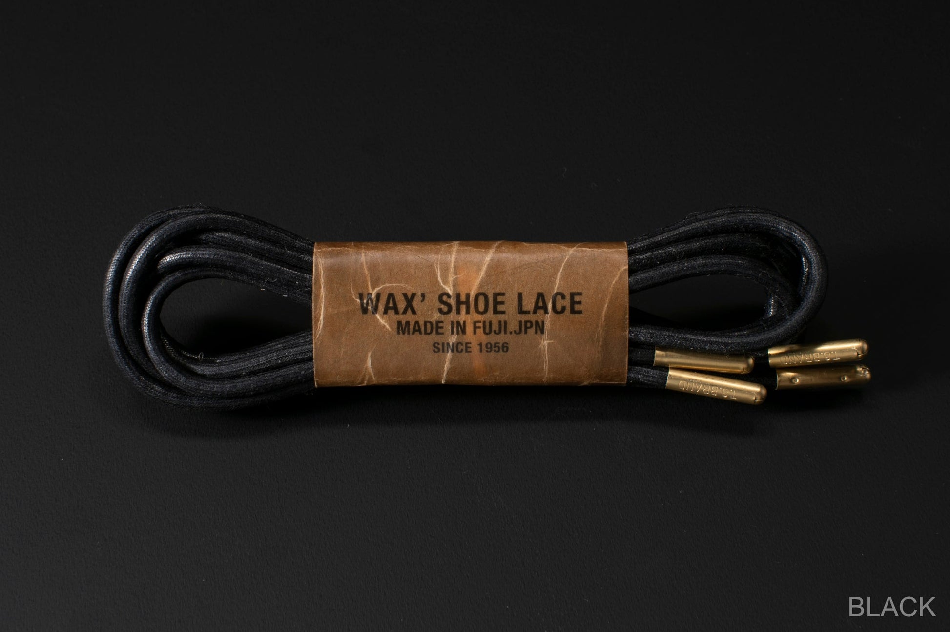 WAX' SHOE LACE -ROUND- BLACK