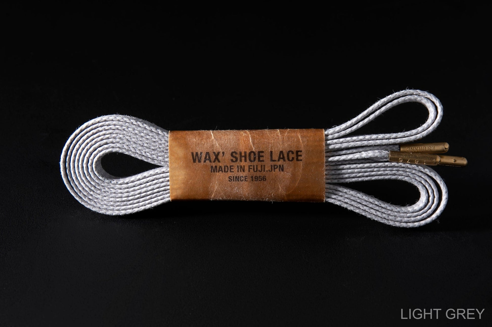 WAX' SHOE LACE -FLAT- LIGHT GREY